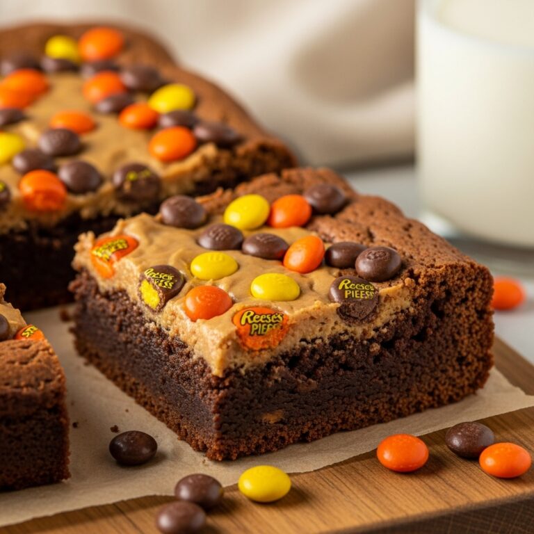 Chewy REESES PIECES Peanut Butter Brownies