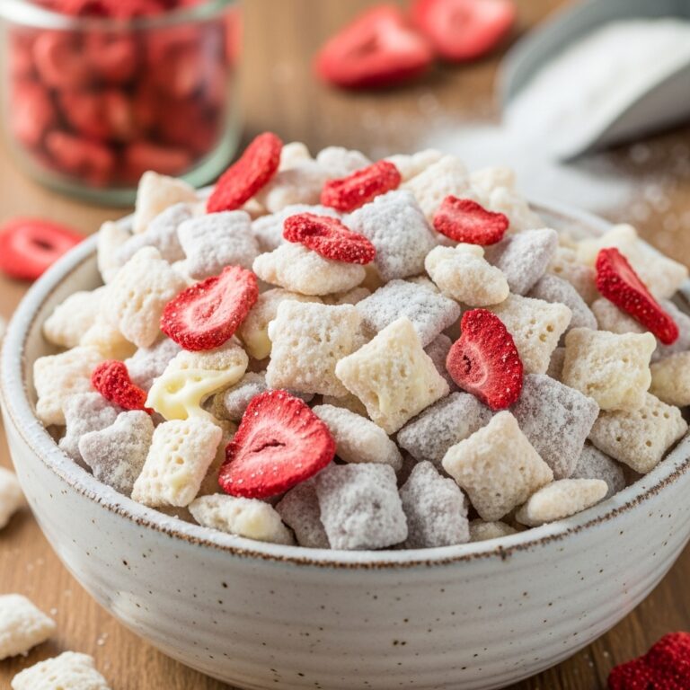 Easy Strawberry Shortcake Puppy Chow
