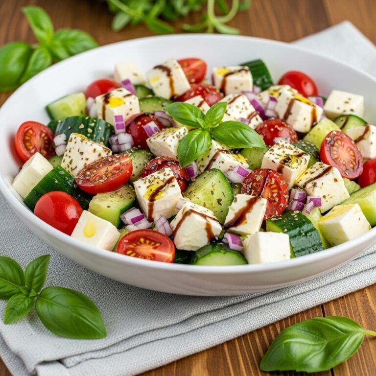 Fresh Cucumber Caprese Salad