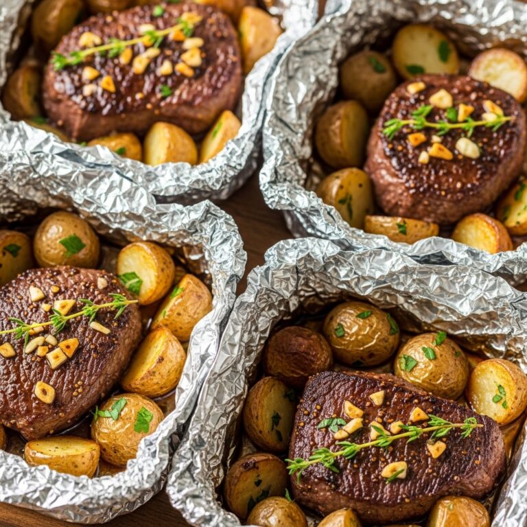 Garlic Steak and Potato Foil Packs