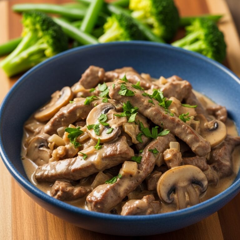 Low-Carb Beef Stroganoff