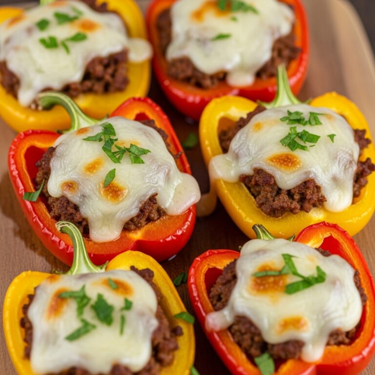Low-Carb Keto Cheeseburger Stuffed Peppers Recipe