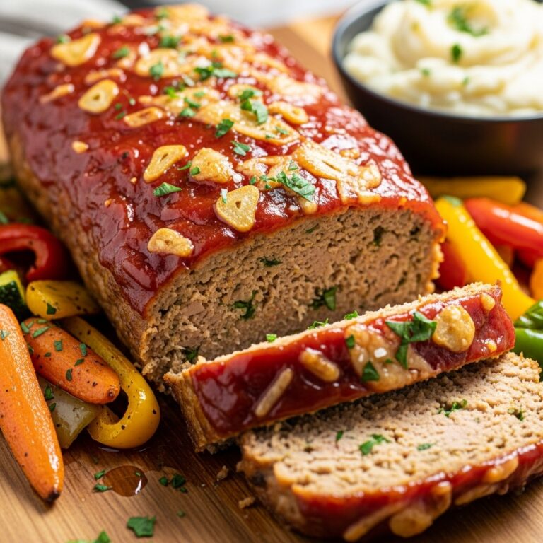 Melt-in-Your-Mouth Garlic Parmesan Chicken Meatloaf