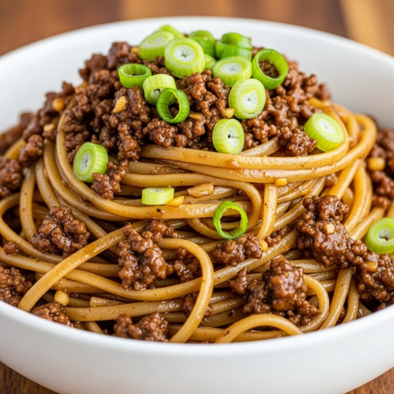 Mongolian Ground Beef Noodles Recipe