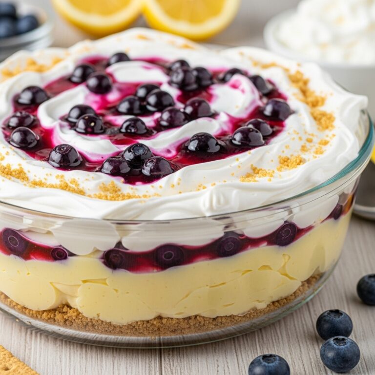 No Bake Lemon Blueberry Dessert