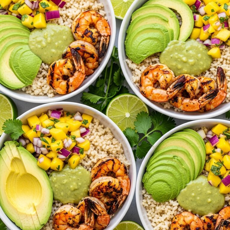 Shrimp and Avocado Bowls with Mango Salsa amp Lime-Chili Sauce