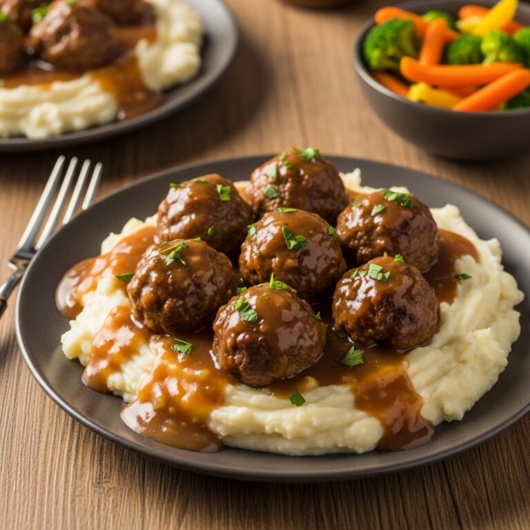 Slow Cooker Salisbury Steak Meatballs