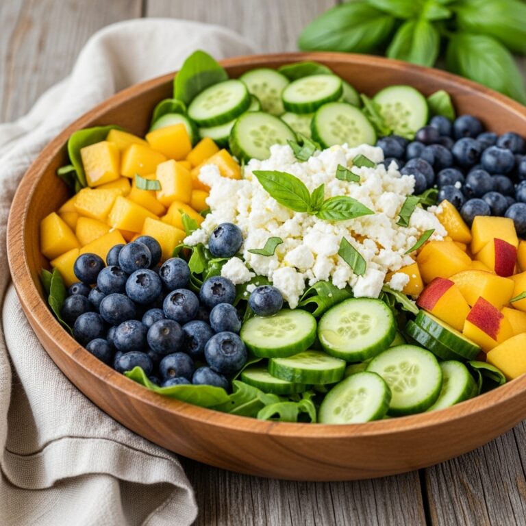 Blueberry Peach Feta Salad