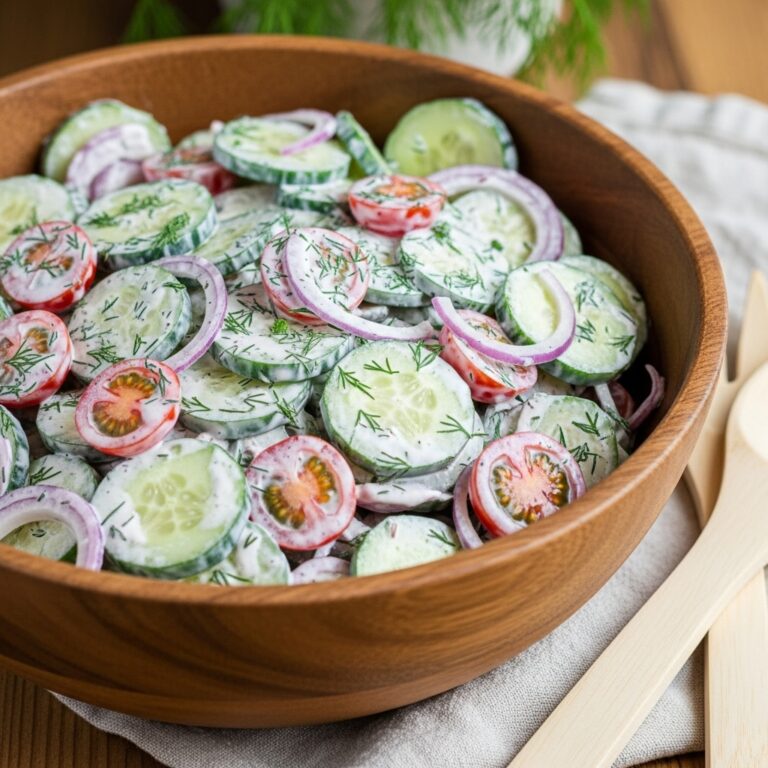 Creamy Cucumber Tomato Salad