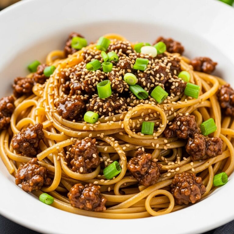 Easy Mongolian Ground Beef Noodles