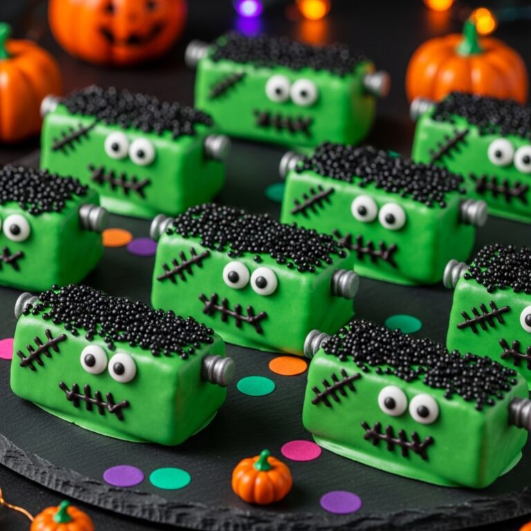 Frankenstein Halloween Rice Krispie Treats
