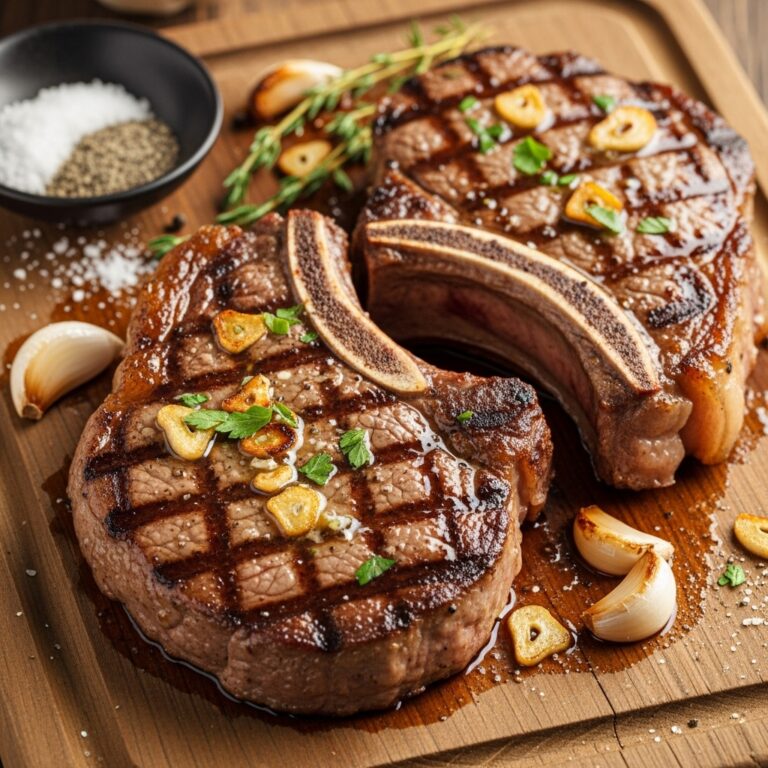 Garlic Butter Pan Seared beef Chops