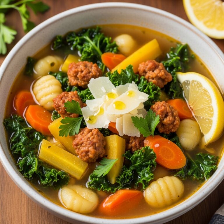 Italian Vegetable Soup with Spicy Sausage