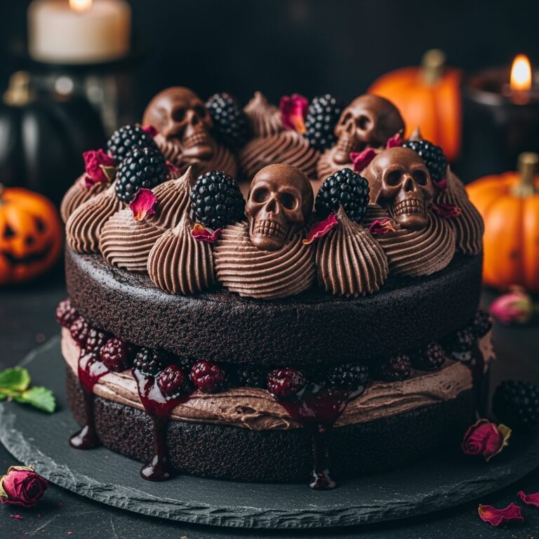 Spooky Black Velvet Halloween Cake