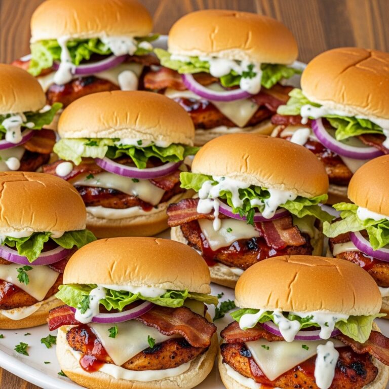 Turkey Bacon Ranch BBQ Chicken Sliders