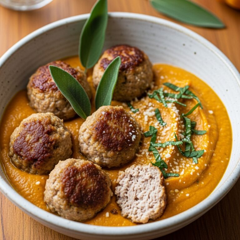 Turkey Meatballs in Pumpkin Sage Sauce