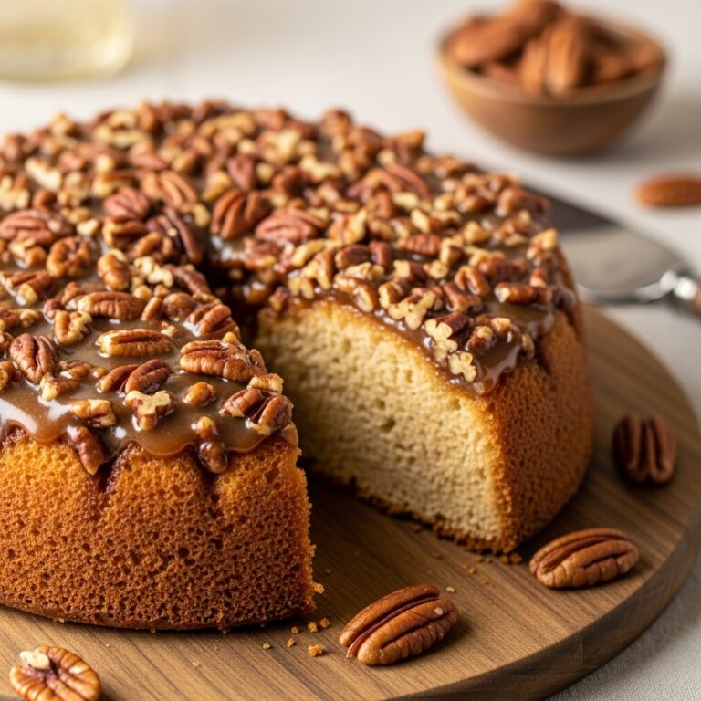 Upside-Down Caramel Pecan Cake