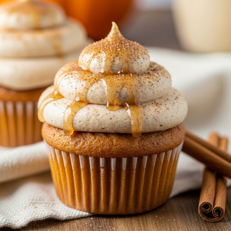 Vanilla Chai Pumpkin Latte Cupcakes with Cinnamon Brown Sugar Frosting